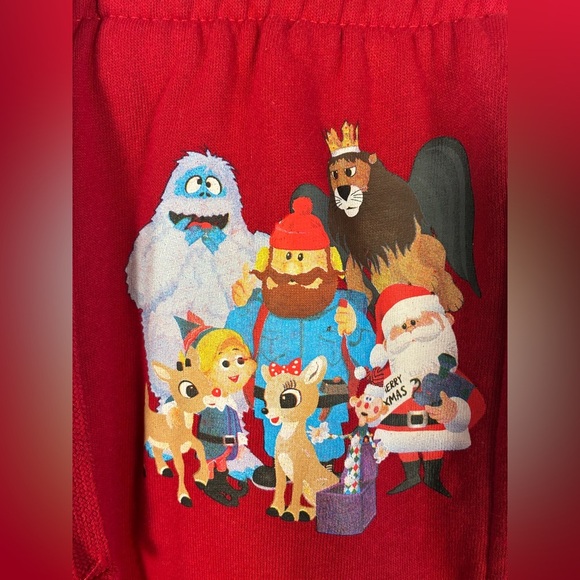 Women’s Rudolph The Red Nosed Reindeer Sweatpants Red Small Christmas Holiday - Picture 2 of 5